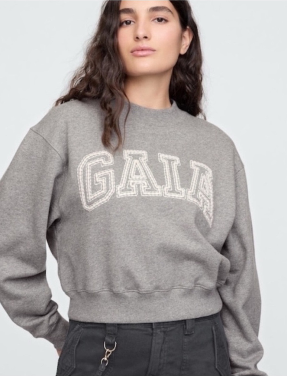 GAP Grey Crewneck Sweatshirt with GAIA Embroidery